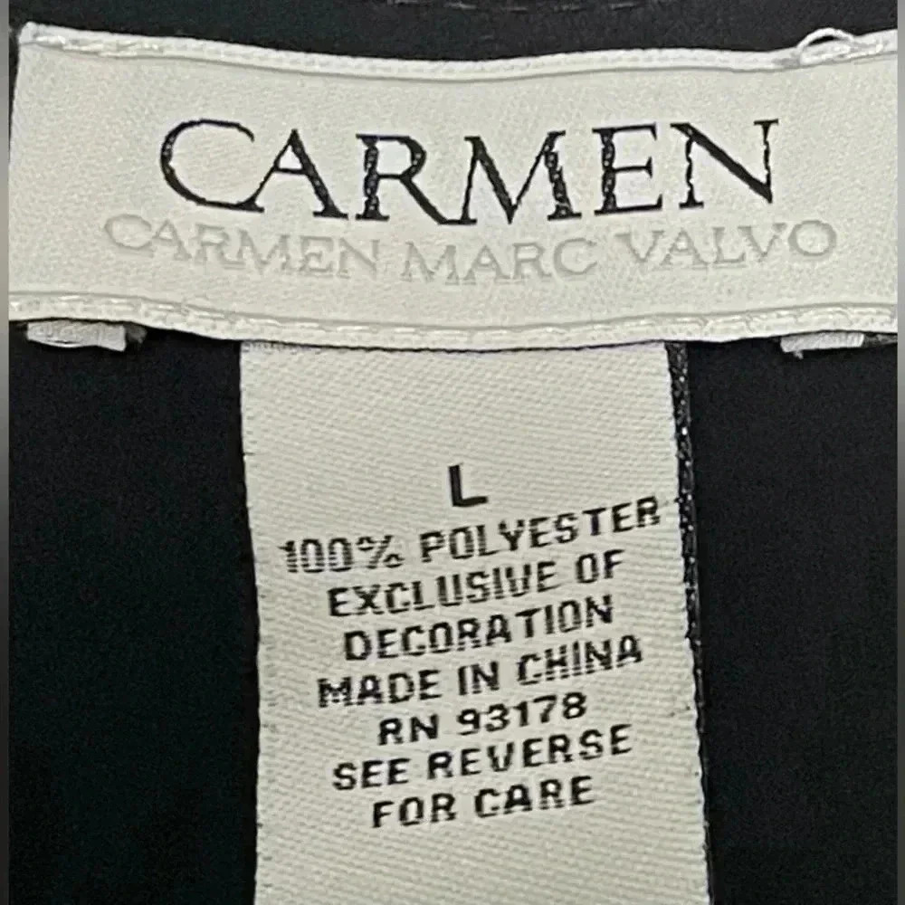 Carmen Marc Valvo sheer sleeveless art deco embellished top - Picture 4 of 5